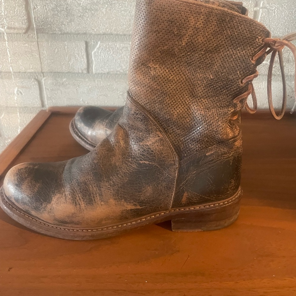 BED|STU Rustic Brown Leather Boots Womens size7,5 - Picture 3 of 9